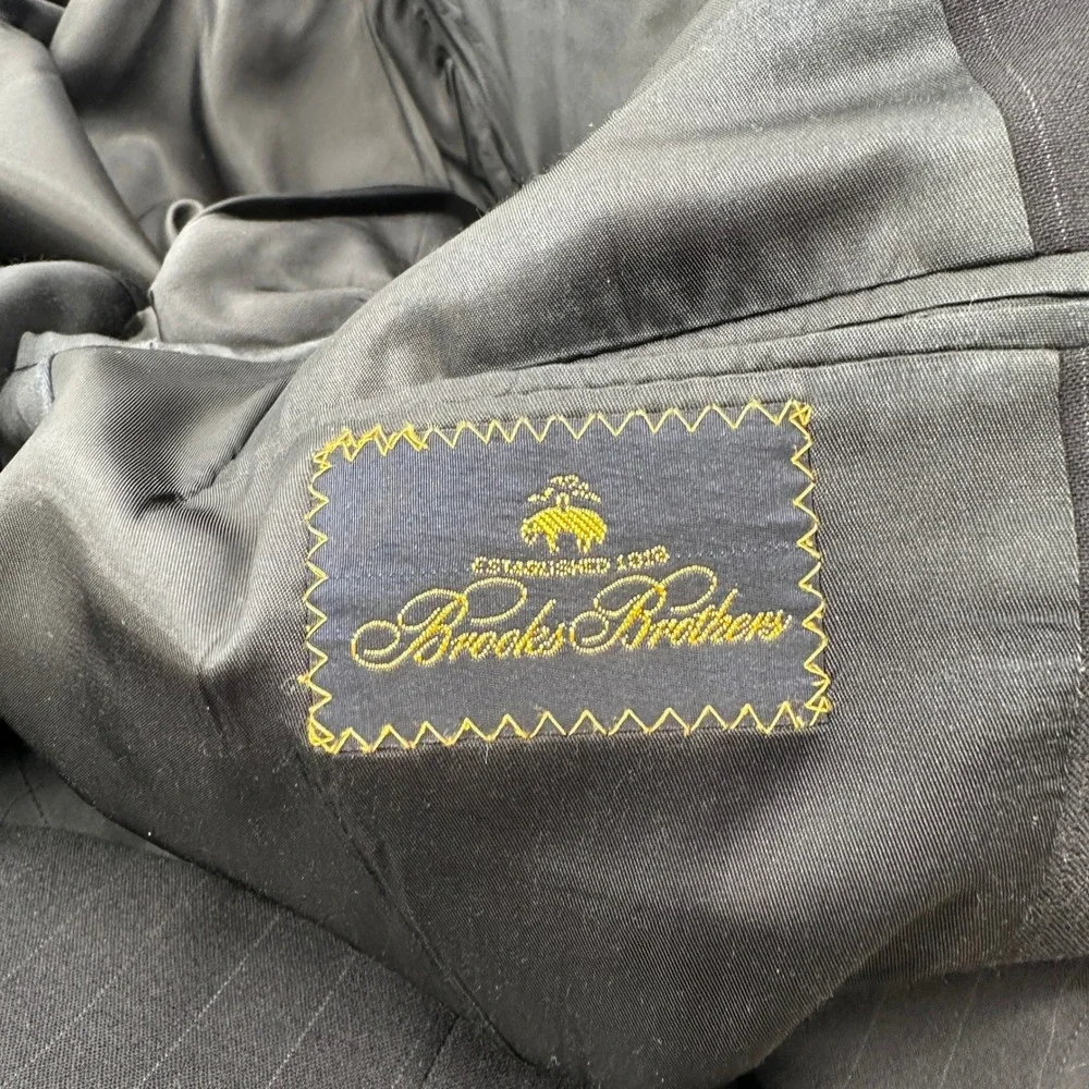 Brooks Brothers Mens Navy‎ Pinstripe Two Button Blazer Sport Coat 44R Old Money